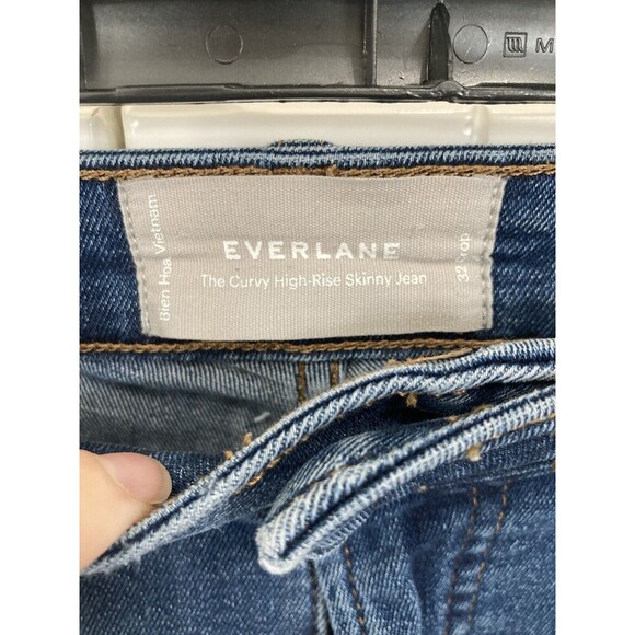 Everlane The Curvy High Rise Skinny Crop Jeans Size‎ 32 Medium Wash - Picture 2 of 4